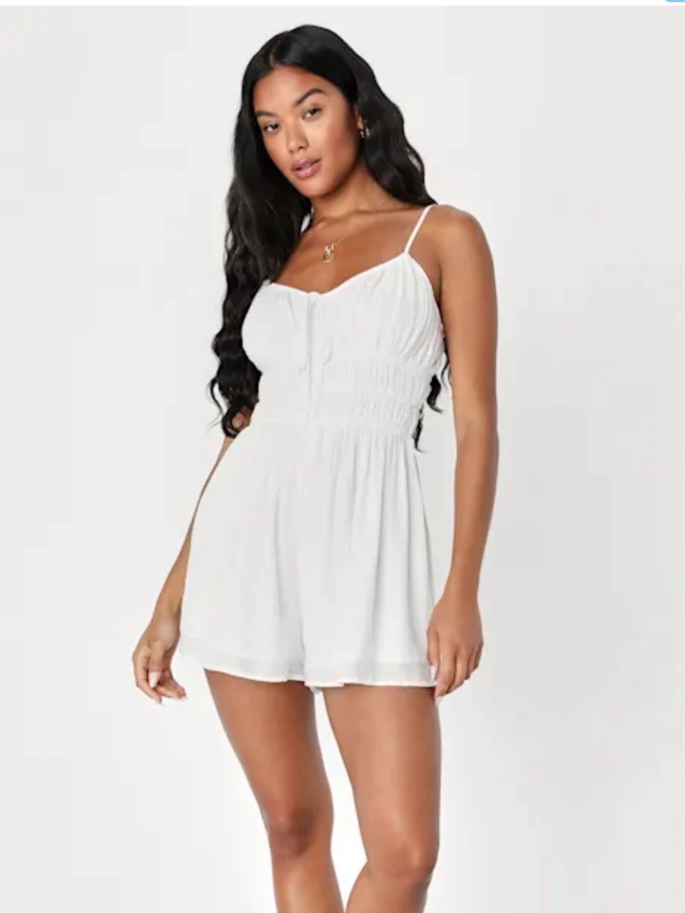Lulus Ideal Simplicity White Sleeveless Romper | M